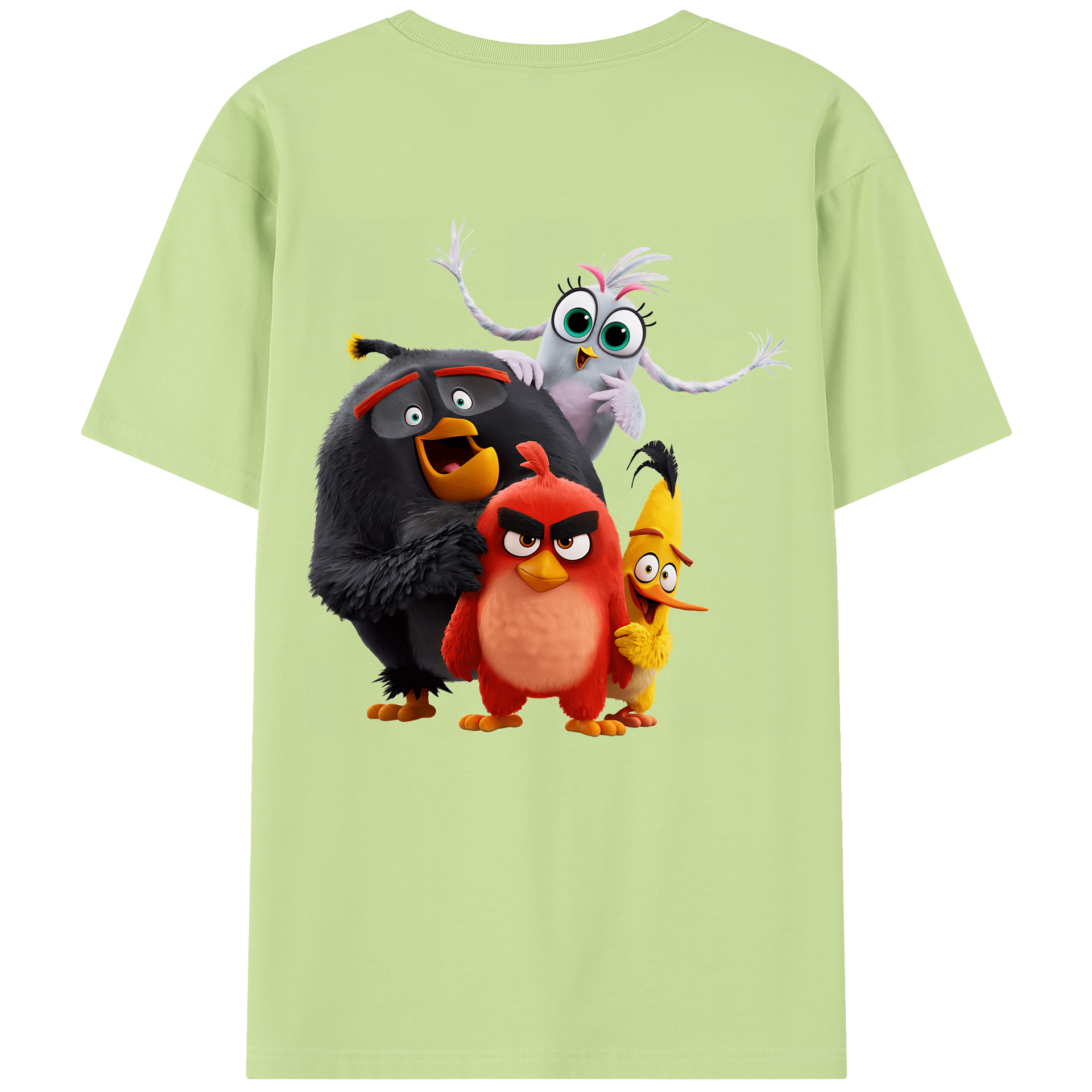 （画像用） Angry Birds アングリーバード 綿100％半袖Tシャツ（背面プリント）